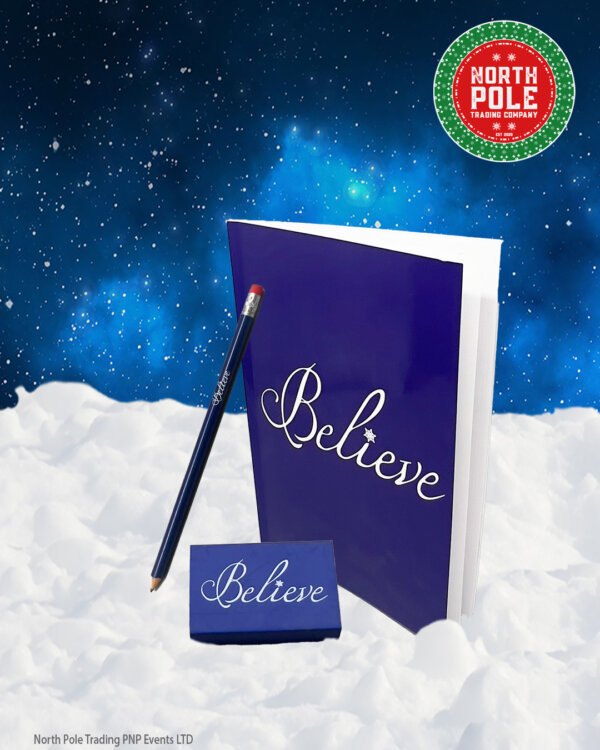 Believe Set, including notepad, rubber and pencil