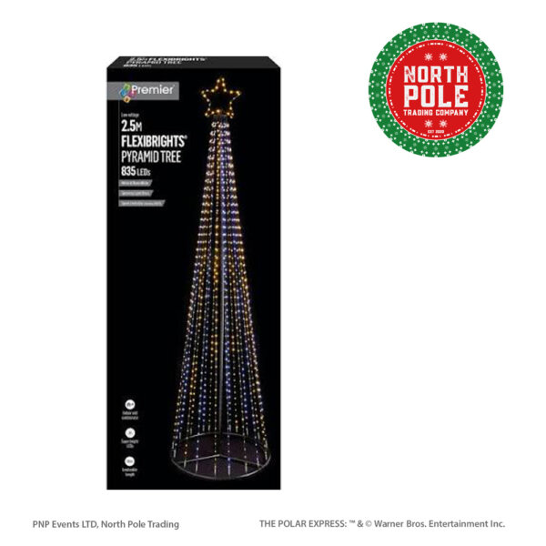 Wire Christmas Tree Pyramid Light 2.5m - Image 2