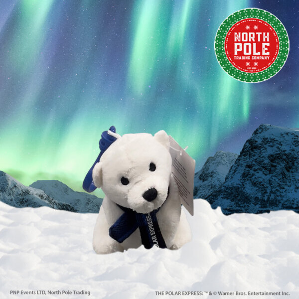 blue scarf polar bear bag clip