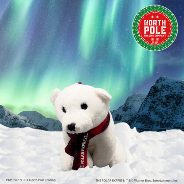 Red scarf polar bear bag clip
