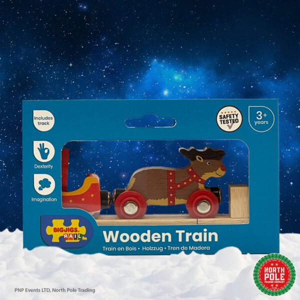 Wooden Santa Sleigh With Reindeer