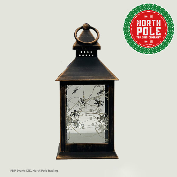Copper Lantern on off white background