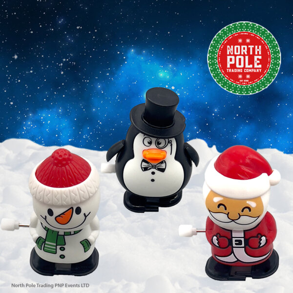 Penguin, Snowman and Santa wind up toy