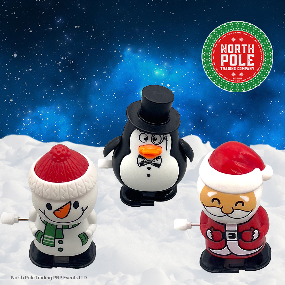 Penguin, Snowman and Santa wind up toy