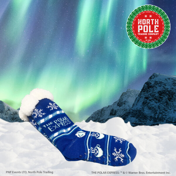 THE POLAR EXPRESS™ Blue Sherpa Socks - Image 2