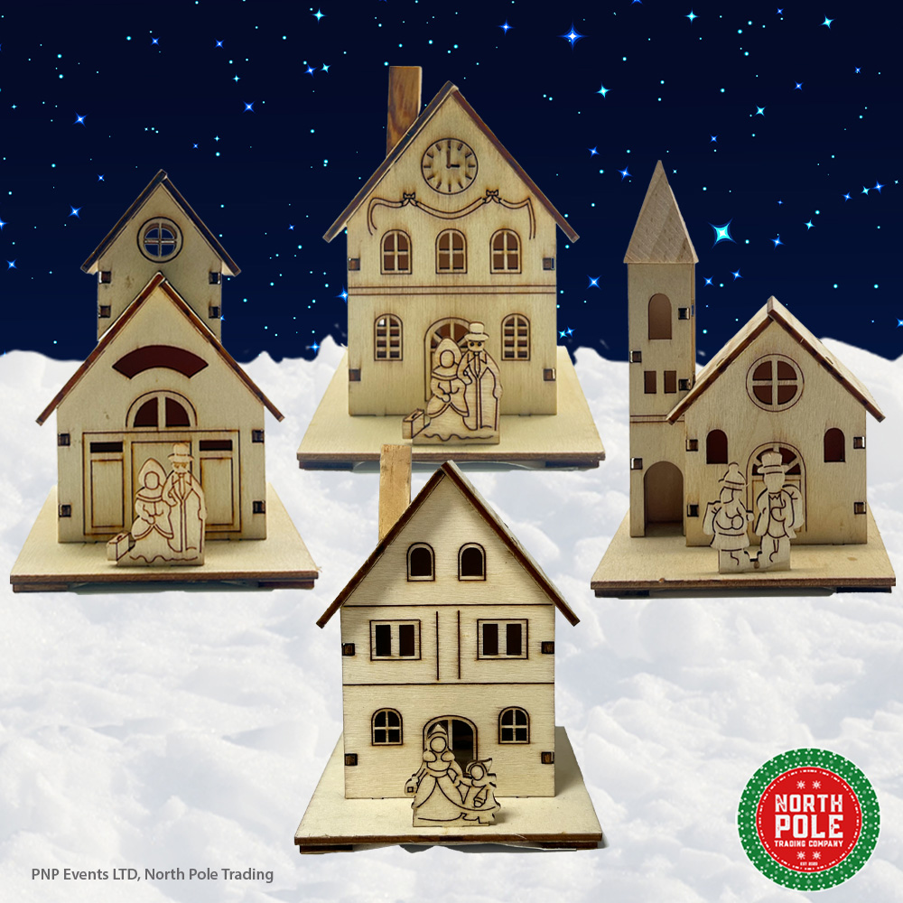 Four wooden houses