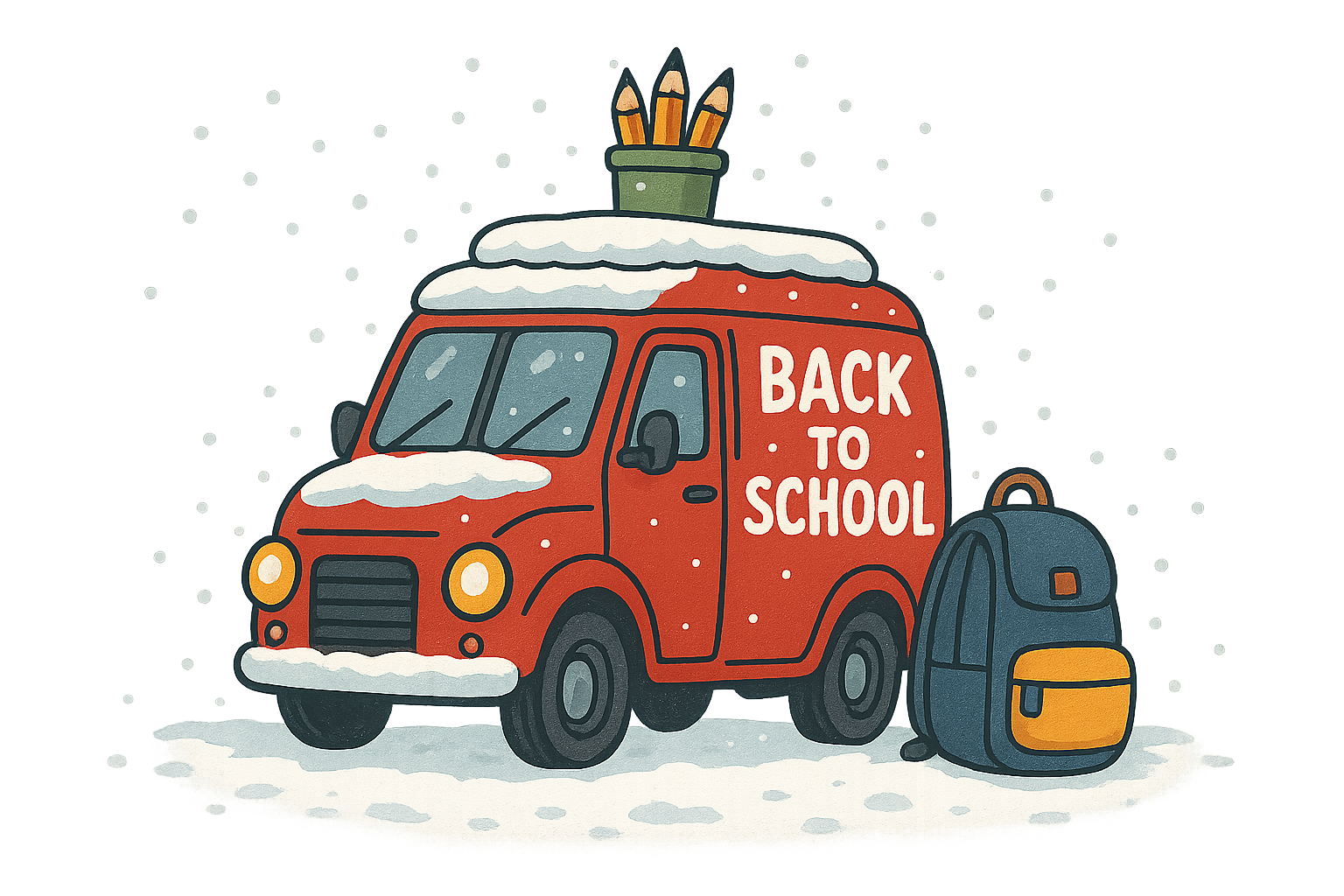 BACK TO SCHOOL Red Van