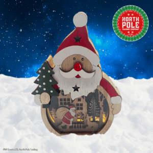 santa wooden light scene